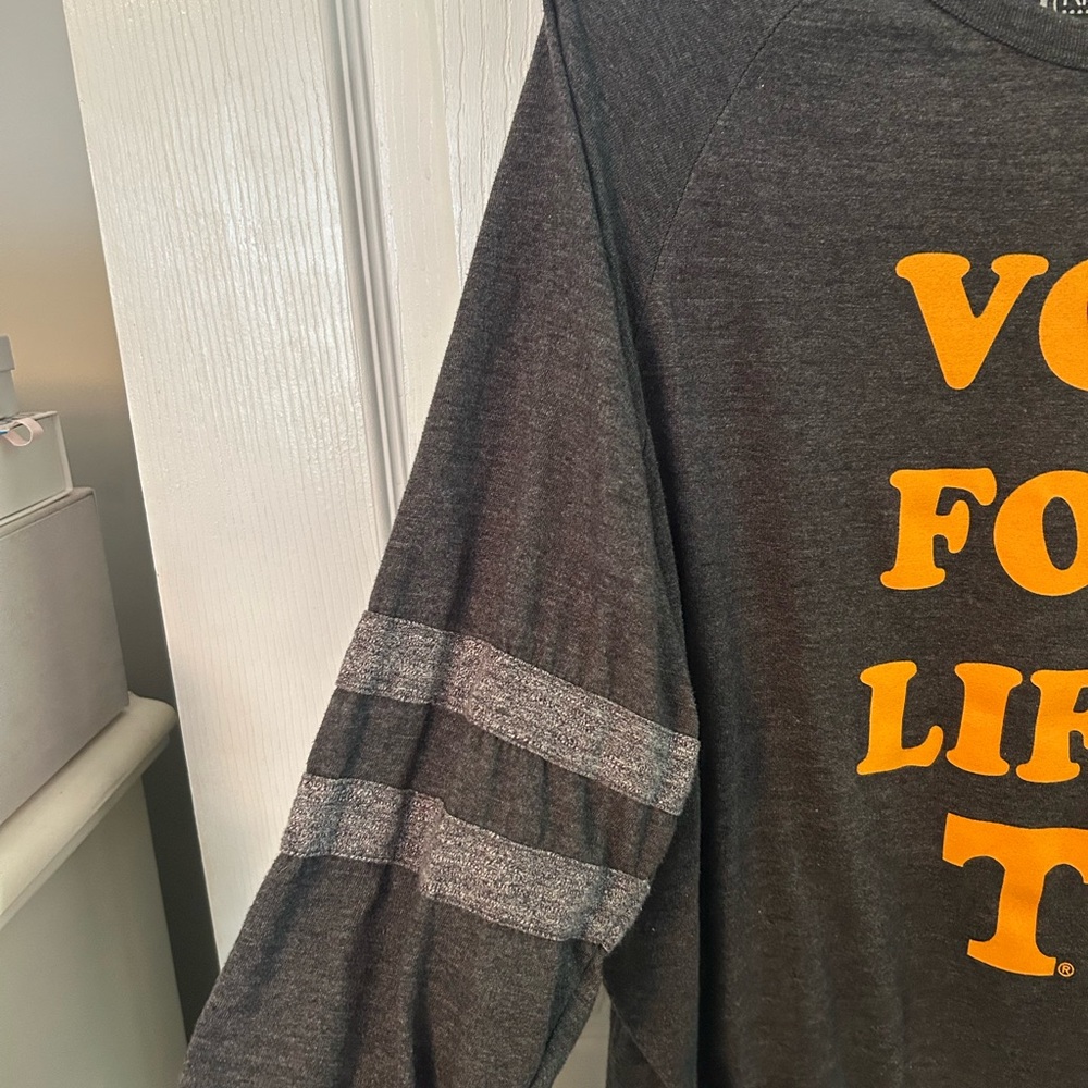 MV Sport Charcoal and Orange UT Vols Long Sleeve Tee - Picture 3 of 4